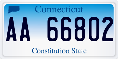 CT license plate AA66802