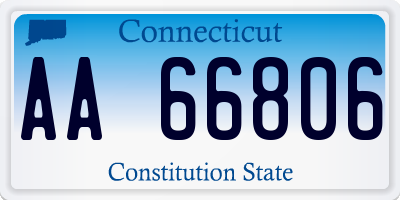 CT license plate AA66806