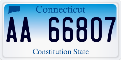 CT license plate AA66807