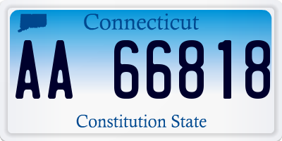 CT license plate AA66818