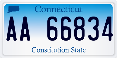 CT license plate AA66834