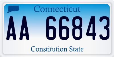 CT license plate AA66843