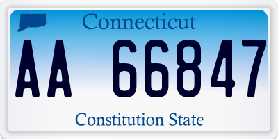 CT license plate AA66847