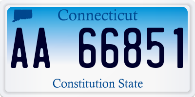 CT license plate AA66851