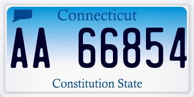 CT license plate AA66854