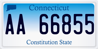 CT license plate AA66855