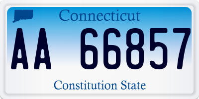 CT license plate AA66857