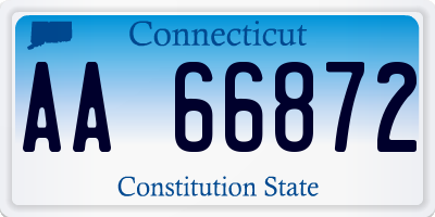 CT license plate AA66872