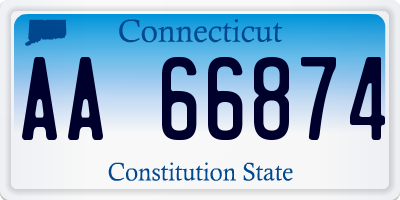 CT license plate AA66874