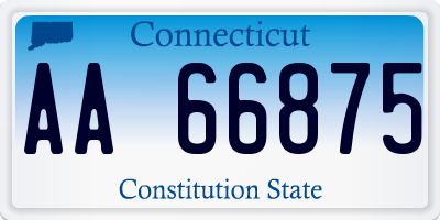 CT license plate AA66875