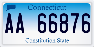 CT license plate AA66876