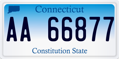 CT license plate AA66877