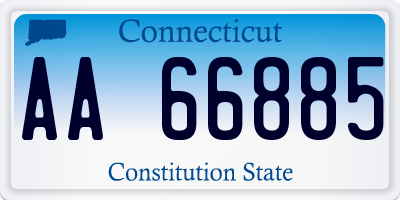 CT license plate AA66885