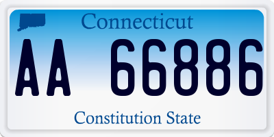 CT license plate AA66886