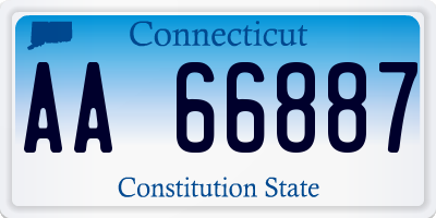 CT license plate AA66887