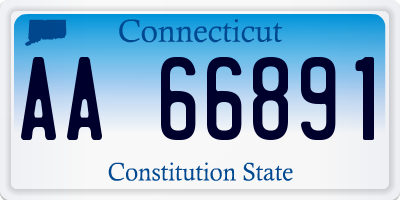 CT license plate AA66891