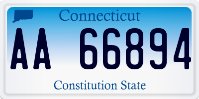 CT license plate AA66894