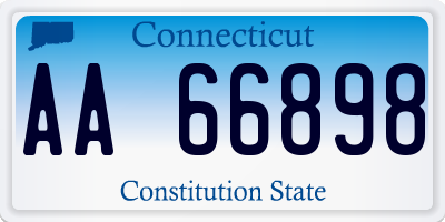 CT license plate AA66898