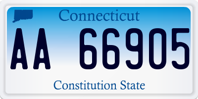 CT license plate AA66905