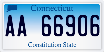 CT license plate AA66906