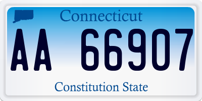 CT license plate AA66907