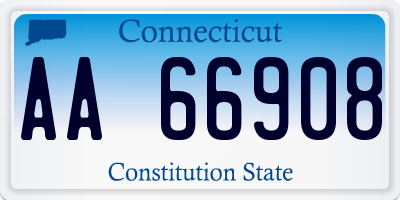 CT license plate AA66908