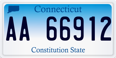 CT license plate AA66912