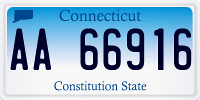 CT license plate AA66916