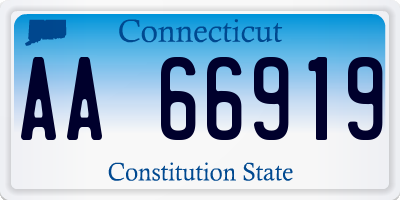 CT license plate AA66919