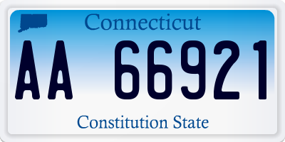 CT license plate AA66921