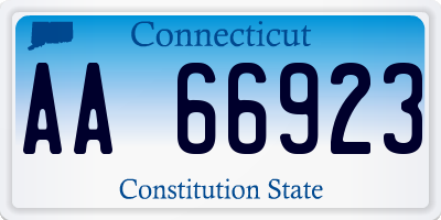 CT license plate AA66923