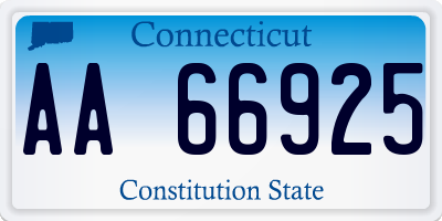 CT license plate AA66925