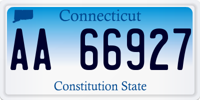 CT license plate AA66927