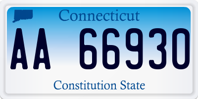 CT license plate AA66930