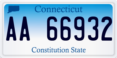 CT license plate AA66932