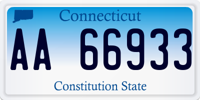 CT license plate AA66933