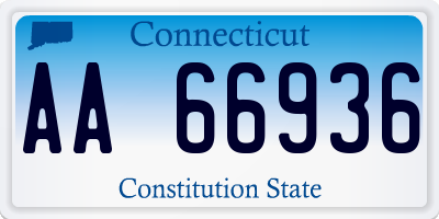 CT license plate AA66936
