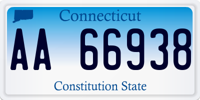 CT license plate AA66938