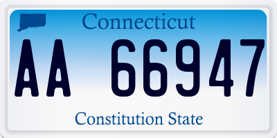 CT license plate AA66947