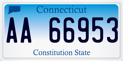 CT license plate AA66953