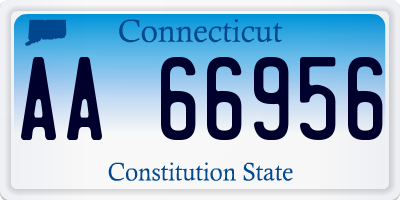 CT license plate AA66956