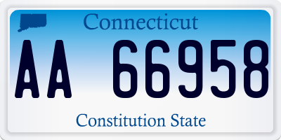 CT license plate AA66958