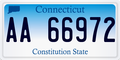 CT license plate AA66972