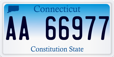 CT license plate AA66977