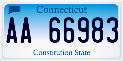 CT license plate AA66983