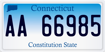 CT license plate AA66985