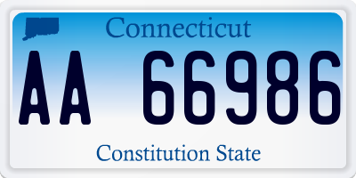 CT license plate AA66986