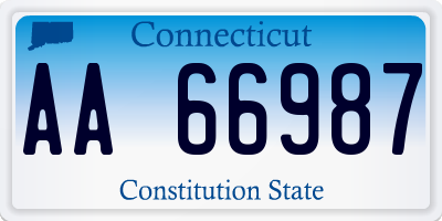 CT license plate AA66987
