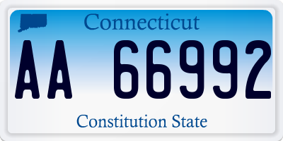 CT license plate AA66992