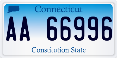 CT license plate AA66996